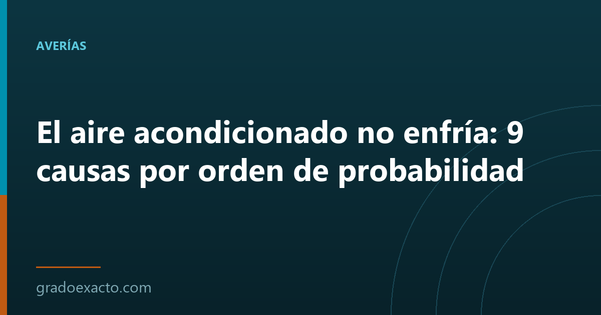 El aire acondicionado no enfría: 9 causas por orden de probabilidad