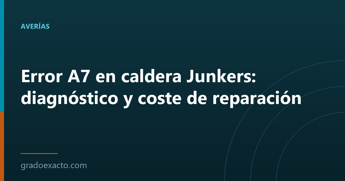 Error A7 en caldera Junkers: diagnóstico y coste de reparación