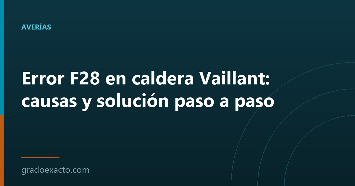 Error F28 en caldera Vaillant: causas y solución paso a paso