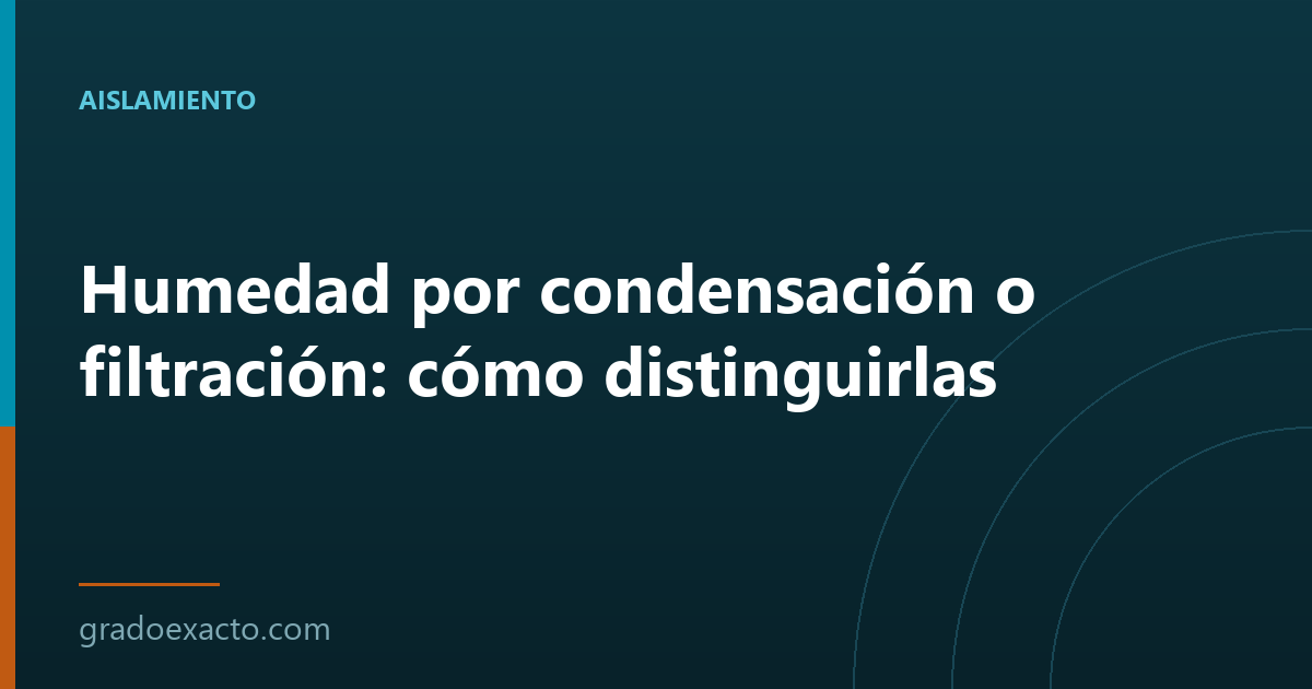 Humedad por condensación o filtración: cómo distinguirlas