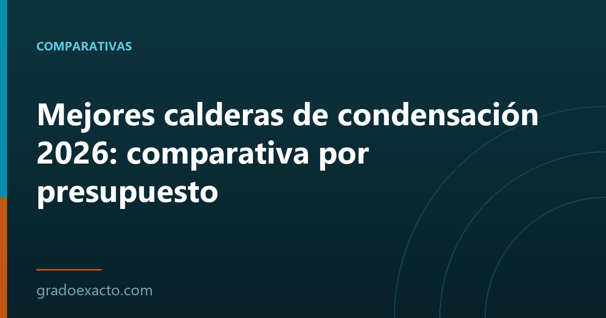 Mejores calderas de condensación 2026: comparativa por presupuesto